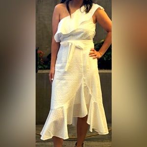 Minkpink one shoulder lace dress